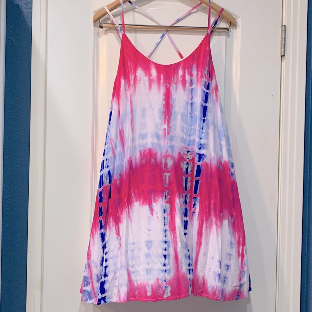 Cross Back Tie Dye Dress